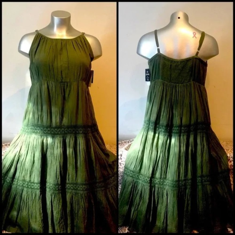 2XL Plus Olive Green Dress